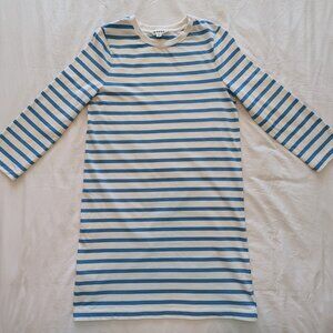 Boden Striped T-Shirt Dress - White & Blue